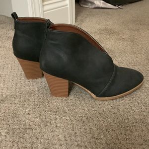 Black heeled booties, size 9
